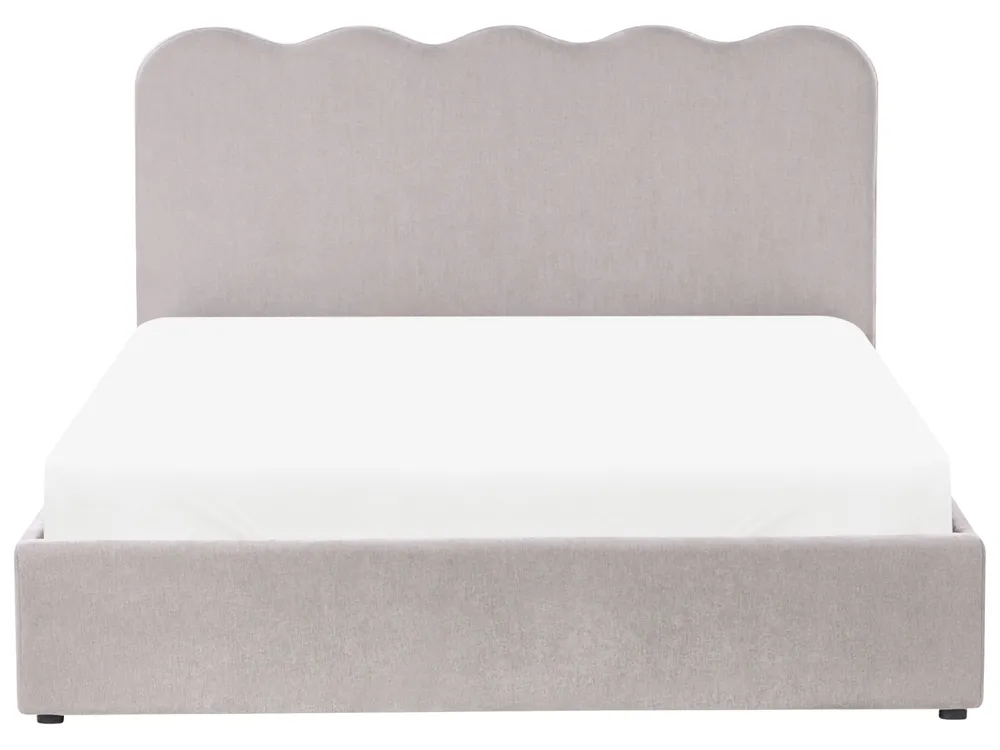 Bett mit Stauraum NANTERRE Chenillegewebe Taupe 160 x 200 cm_1019584
