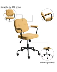 Cadeira home office PAWNEE Tecido Amarelo_1070562