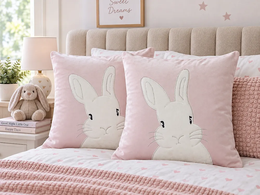 Set di 2 cuscini IBERIS 45 x 45 cm Velluto Rosa_1178802