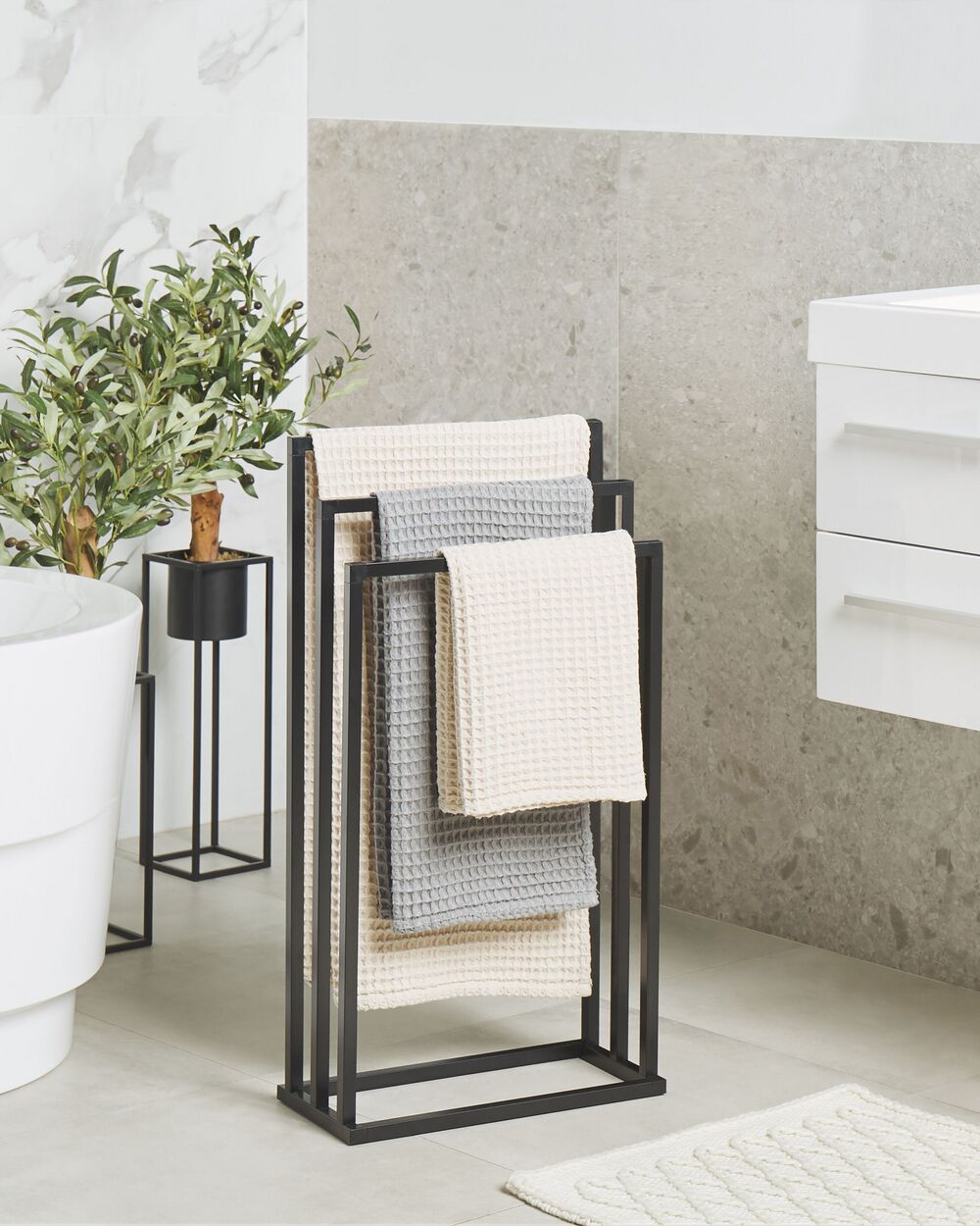 Towel Stand CHARRAS Metal Black Beliani