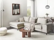 Corner Sofa 4 Seater KIRUNA Velvet Light Beige Right Hand_958020