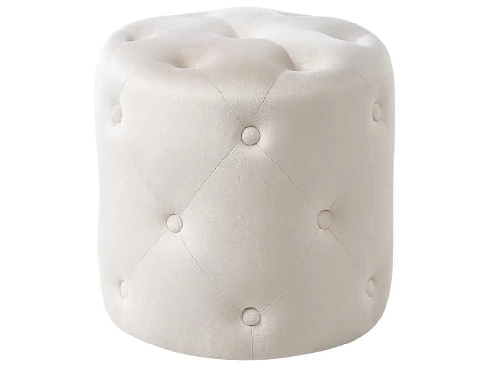 Pouffe COROLLA Velvet Off-White