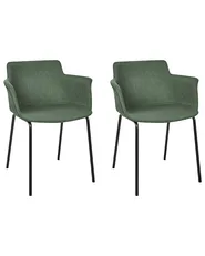 Set di 2 sedie da pranzo BELFIELD Tessuto Verde_942582