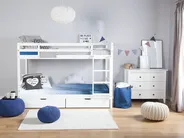 Bunk Bed with Drawers REGAT Pine Wood White 90 x 200 cm (EU Single)_797301