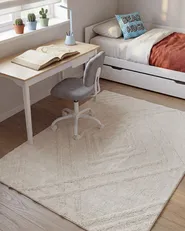 Kids Rug ZIRO  Light Beige 140 x 200 cm Cotton_1135396