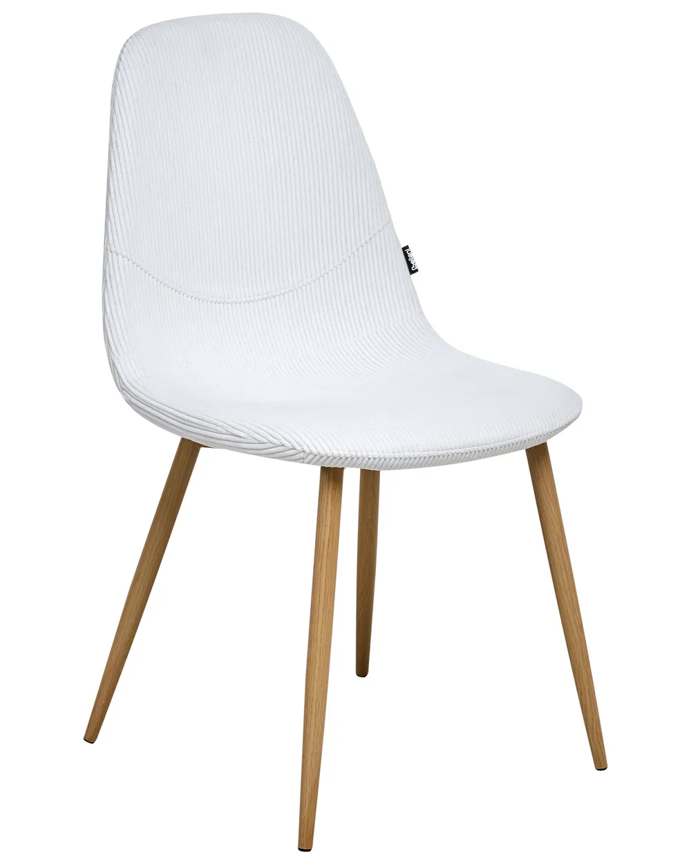 Set of 2 Dining Chairs HILDEN Corduroy White_995169