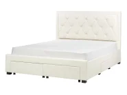 Bett mit Schubladen LIEVIN Samtstoff Hellbeige 160 x 200 cm_902426