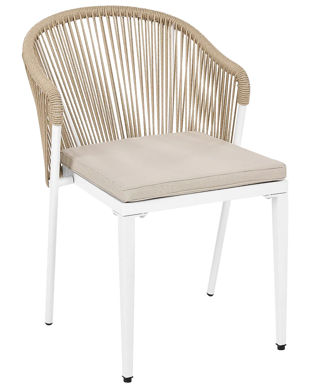 Set of 2 Garden Chairs with Cushions PARANEA Metal Beige_1179578