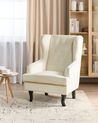 Velvet Fabric Wingback Chair Off-White ALTA_934122