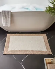 Bath Mat KABRI Brown/ Beige 60 x 90 cm Cotton_1025969