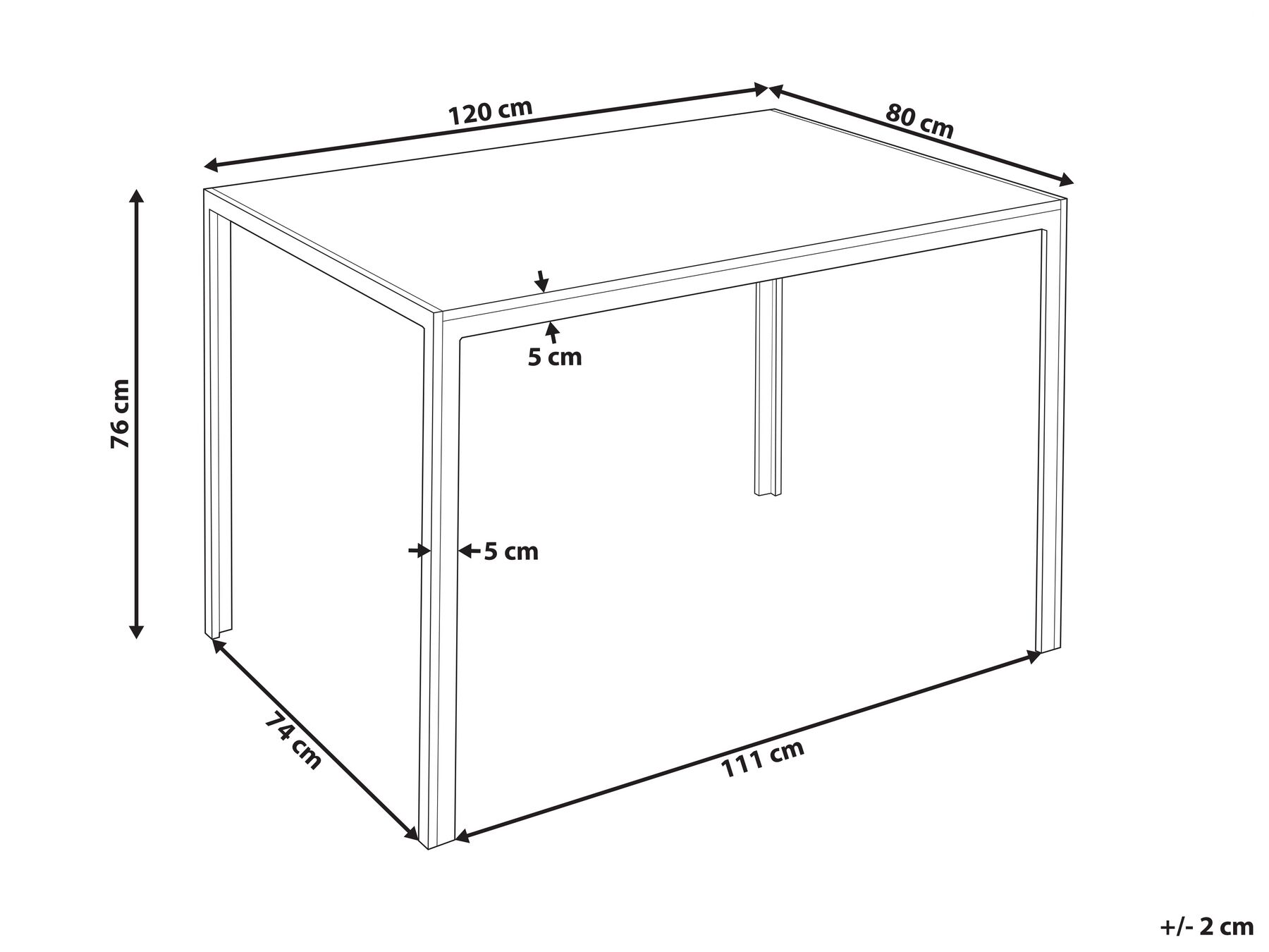 Dining Table 120 x 80 cm Light Wood with Black NEWFIELD_850669 Dining Table 120 x 80 cm Light Wood with Black NEWFIELD_850669