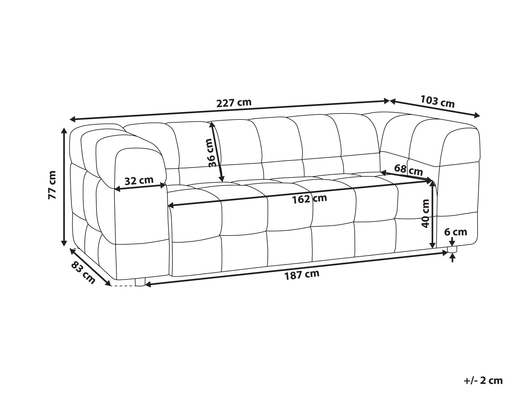 3 Seater Fabric Sofa Beige MULLOLA_920541