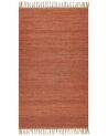 Tappeto iuta rosso chiaro e marrone 80 x 150 cm LUNIA_846266