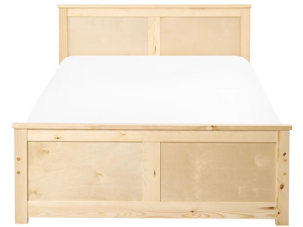Bett mit Lattenrost DAUPHIN Kiefernholz Hellbraun 120 x 200 cm_1059818