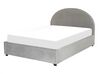 Sametová postel s úložným prostorem 140 x 200 cm šedá VAUCLUSE_837412