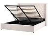 Ottoman Bed LUBBON Velvet Off-White 180 x 200 cm (EU Super King)