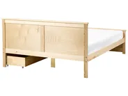 Bed with 2 Drawers DAUPHIN Pine Wood Light Brown 140 x 200 cm (EU Double)_1059844