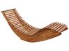 Chaise longue à bascule en bois clair avec coussin blanc cassé BRESCIA II_934482