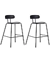 Set of 2 Bar Chairs SIBLEY Black