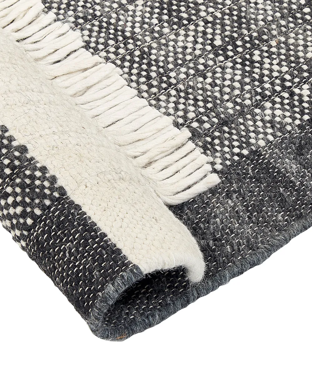 Rug ATLANTI Black 140 x 200 cm Wool_847265