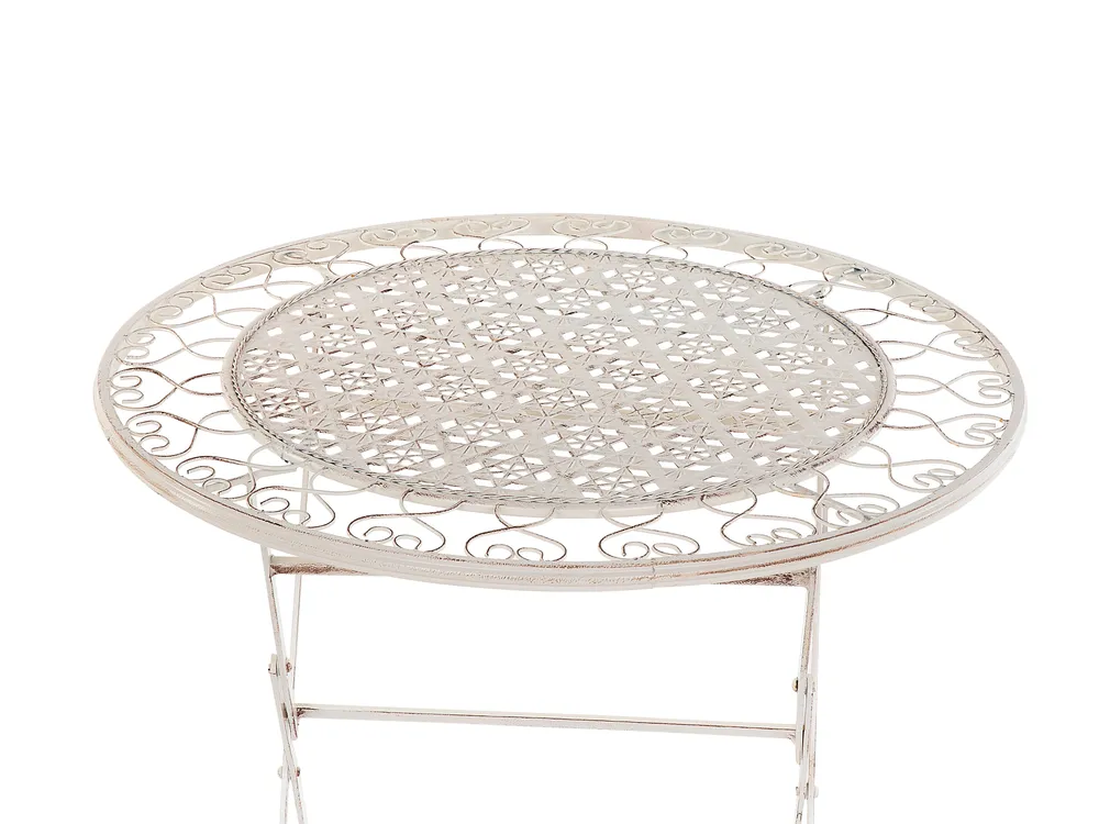 Stolik bistro TRIESTE 70 cm 70 cm Metal Jasnobeżowy_763365