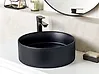 Countertop Basin TEBAR ⌀ 400 mm Ceramic Black
