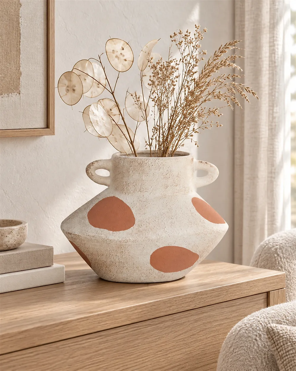 Jarrón para flores ALOSIDAE 19 cm Gres Beige claro_1183905