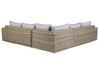 Conjunto de jardim modular 6 lugares em rattan sintético castanho claro PALERMO_927880