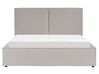 Fabric EU King Size Ottoman Bed Light Grey MOISSAC_873954