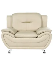 Armchair LEIRA Faux Leather Beige_1058685