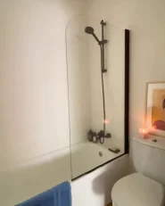 Shower Bath Screen LAPAN 1400 x 800 mm Black_1171112