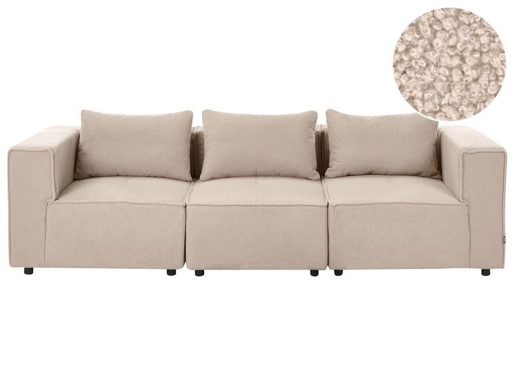 Sofá modular 3 plazas AXEBO Bouclé Beige