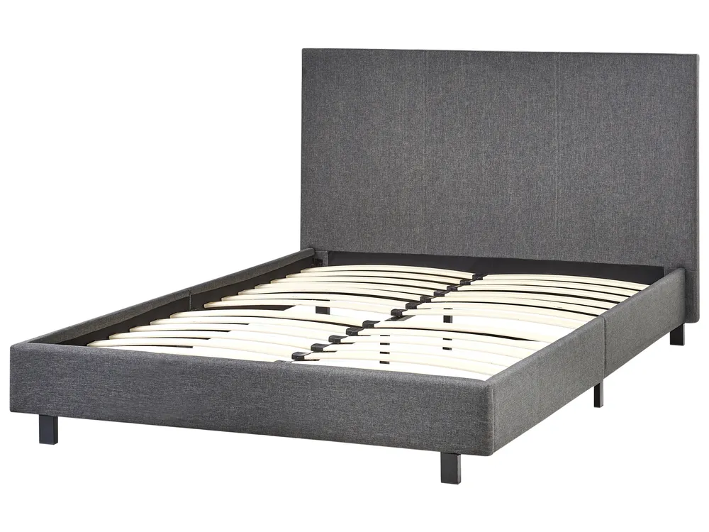 Bett mit Lattenrost Stoff ALBI 120 x 200 cm Grau_1060930