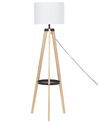 Lámpara de pie de madera de pino clara/blanco/negro 149 cm BLUFF_877191