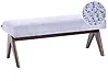 Upholstered Bench TAMRE Chenille Light Blue/ Dark Brown