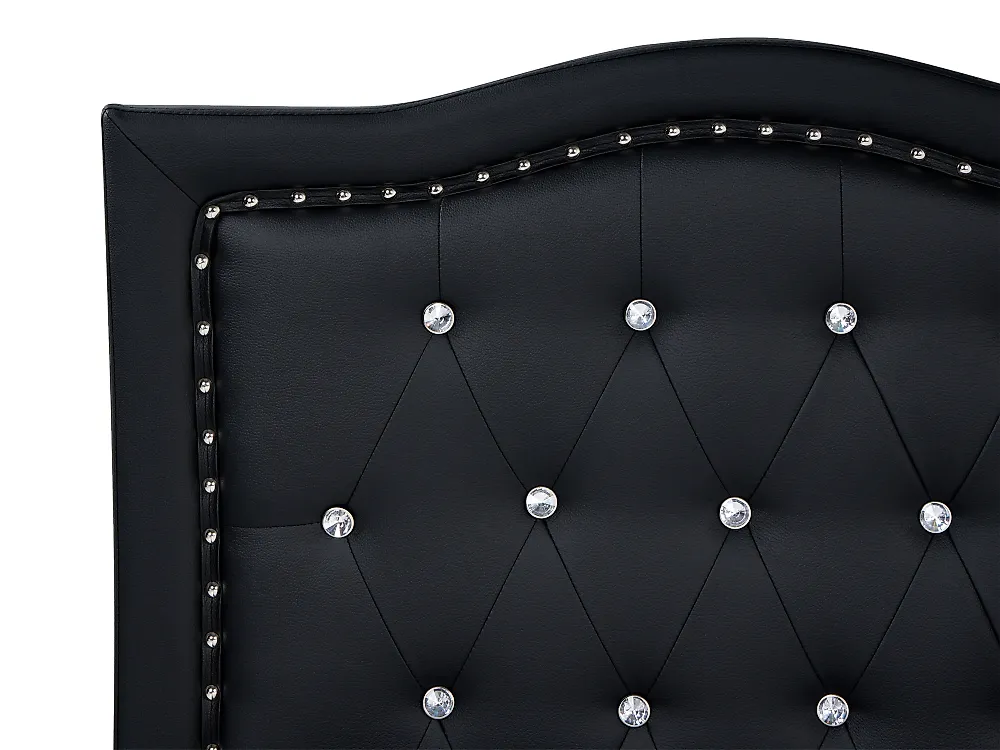 Bed Faux Leather METZ 160 x 200 cm (EU King Size) Black_1173786