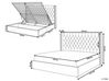 Sametová postel s úložným prostorem 140 x 200 cm krémově bílá LUBBON_882137