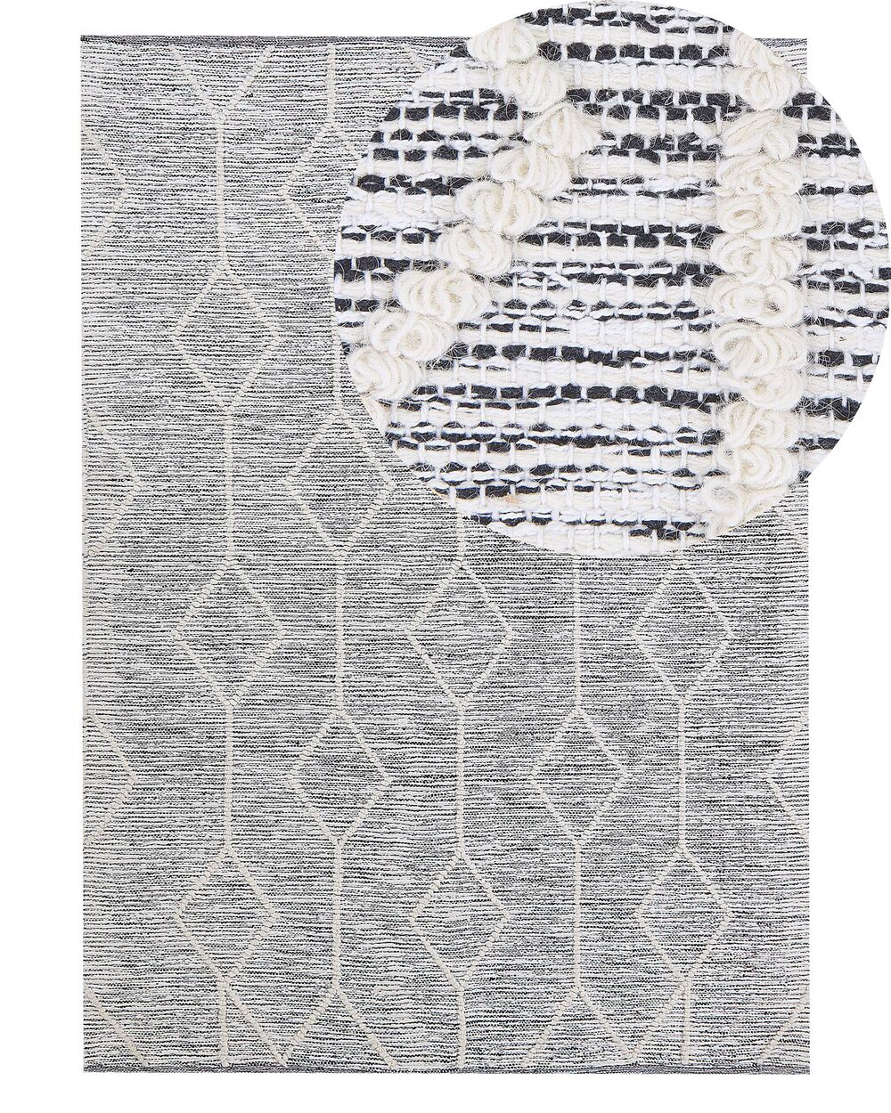 Tapis EDREMIT Gris 140 x 200 cm Coton