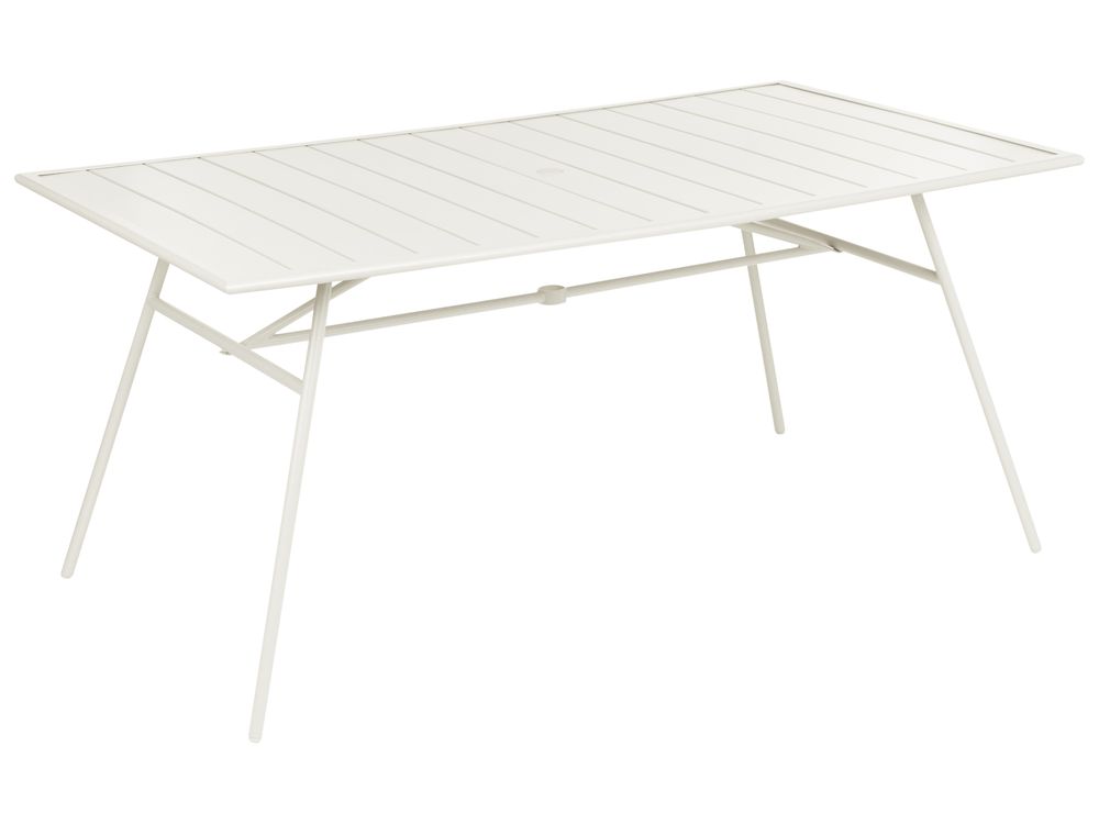 Mesa de refeição de jardim TERENZO 160 cm 90 cm Metal Creme claro