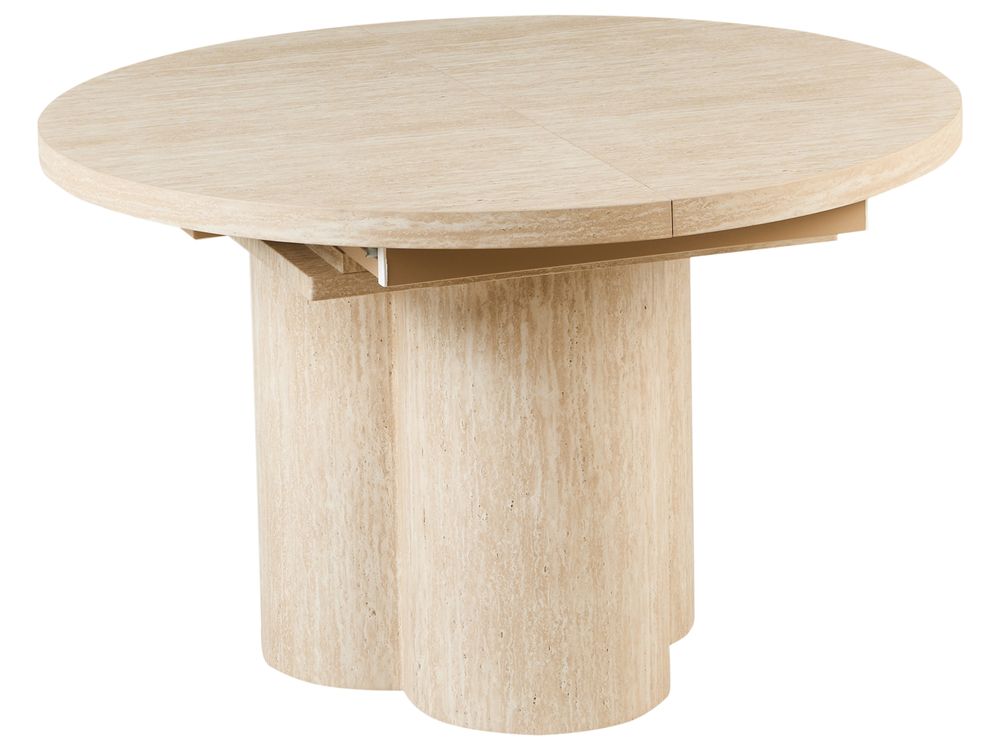 Tavolo Da Pranzo Rotondo DONA Allungabile - Per 4-6 Persone, Bianco, 120-160cm, Con Estensione 40cm - Foto 8