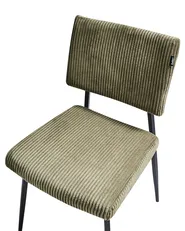 Set of 2 Dining Chairs STURGIS Corduroy Olive Green_963294