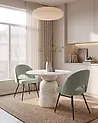 Set of 2 Dining Chairs ONAGA Boucle Light Green