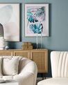 Wanddecoratie blauw/roze 60 x 80 cm AGENA_784722