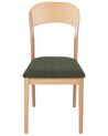 Set of 2 Wooden Dining Chairs Light Wood and Dark Green ALVIN_926623