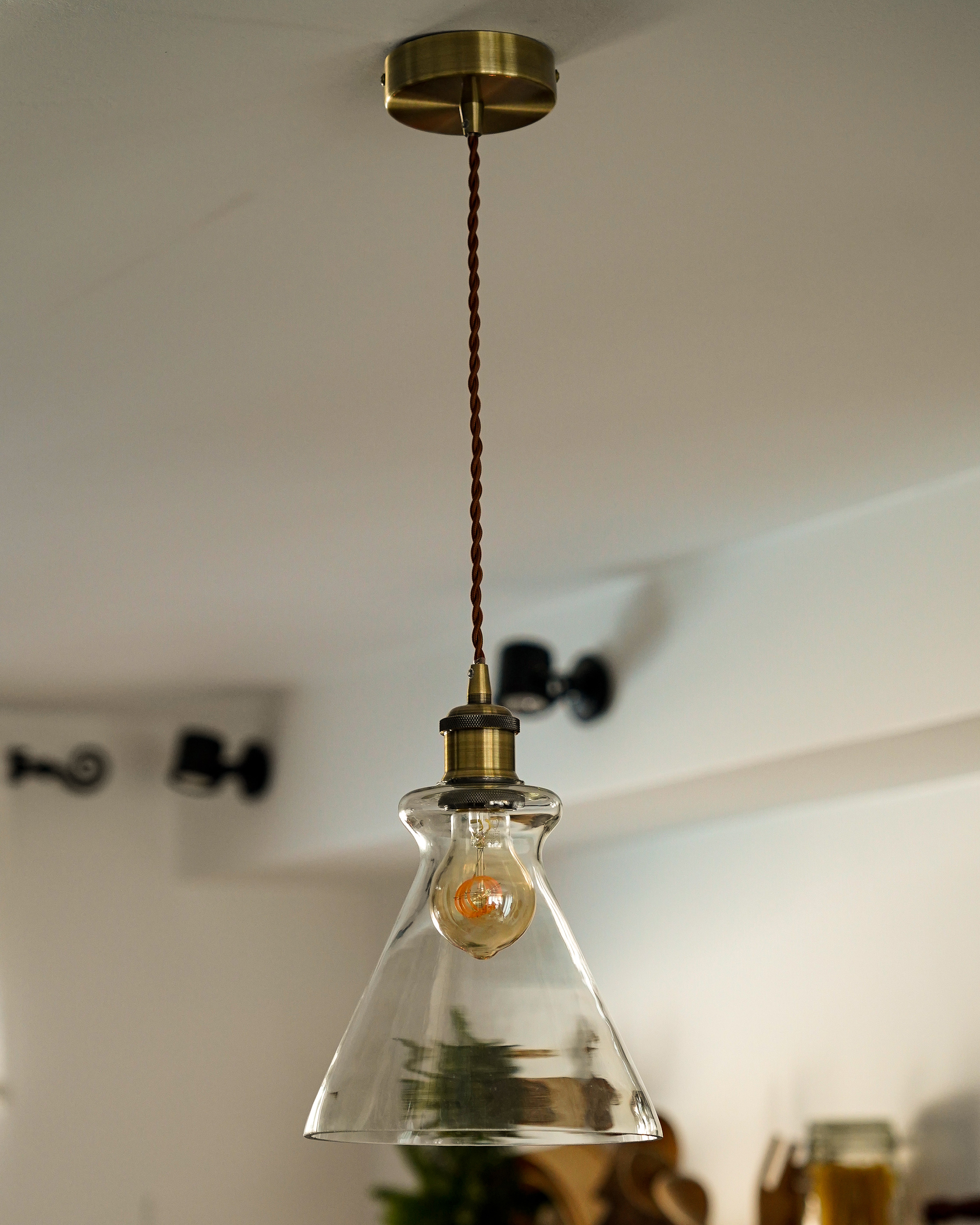 Glass Pendant Lamp Transparent BERGANTES_933595