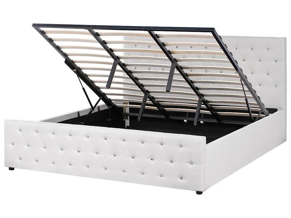 Ottoman Bed AMIENS Fabric Beige 180 x 200 cm (EU Super King)