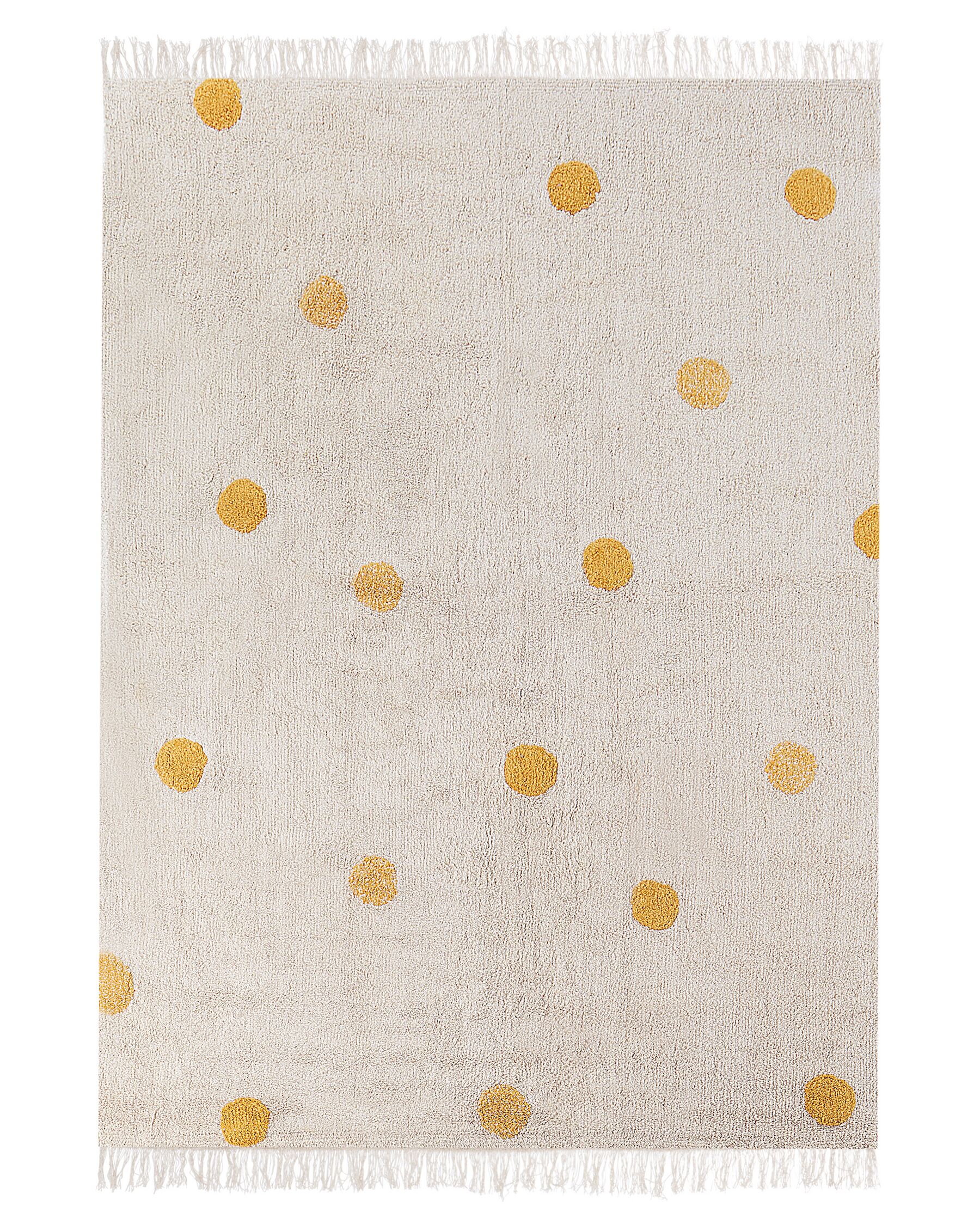 Dětský bavlněný koberec 140 x 200 cm béžový/žlutý DARDERE_906587