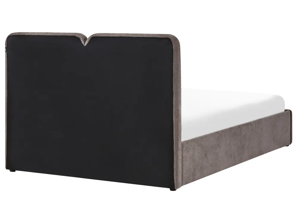 Ottoman Bed ARBOIS Chenille Taupe 140 x 200 cm (EU Double)_1023111