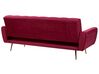 Sofa rozkładana welurowa burgundowa SELNES_762967