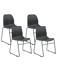 Set of 4 Conference Chairs PANORA Dark Grey_873644